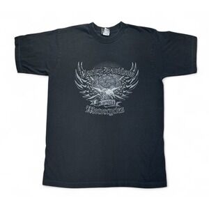 Harley Davidson Biker Men's Black Shirt 2008 Alaska Large USA Short Sleeve‎